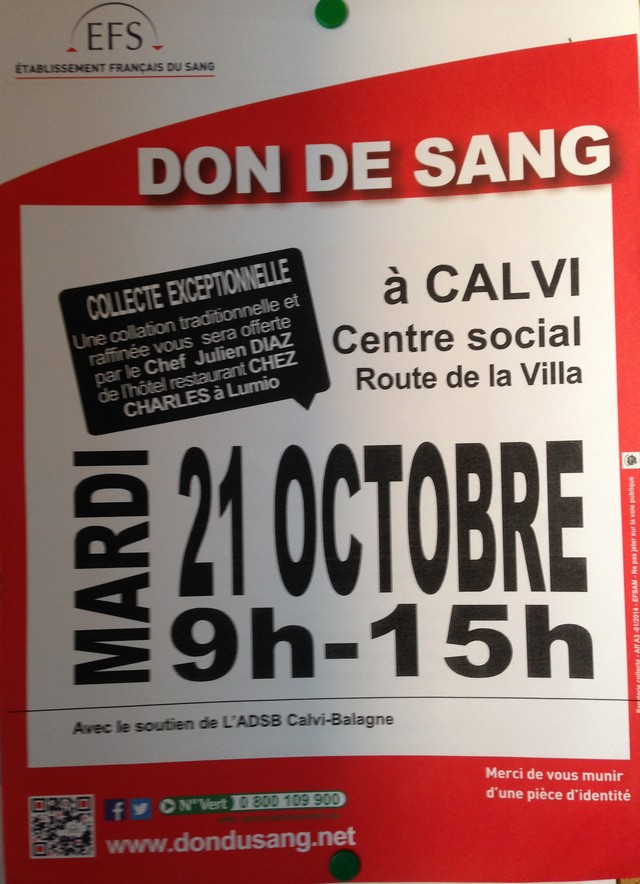 Une collecte de sang avec un chef étoilé à Calvi !