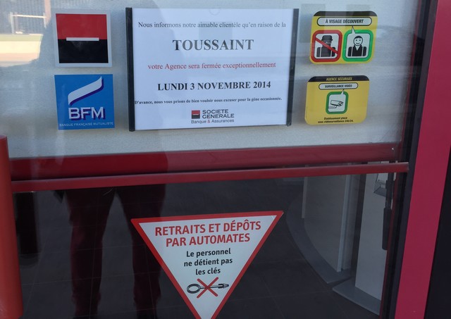 Prolongation à la Société Générale pour la Toussaint !