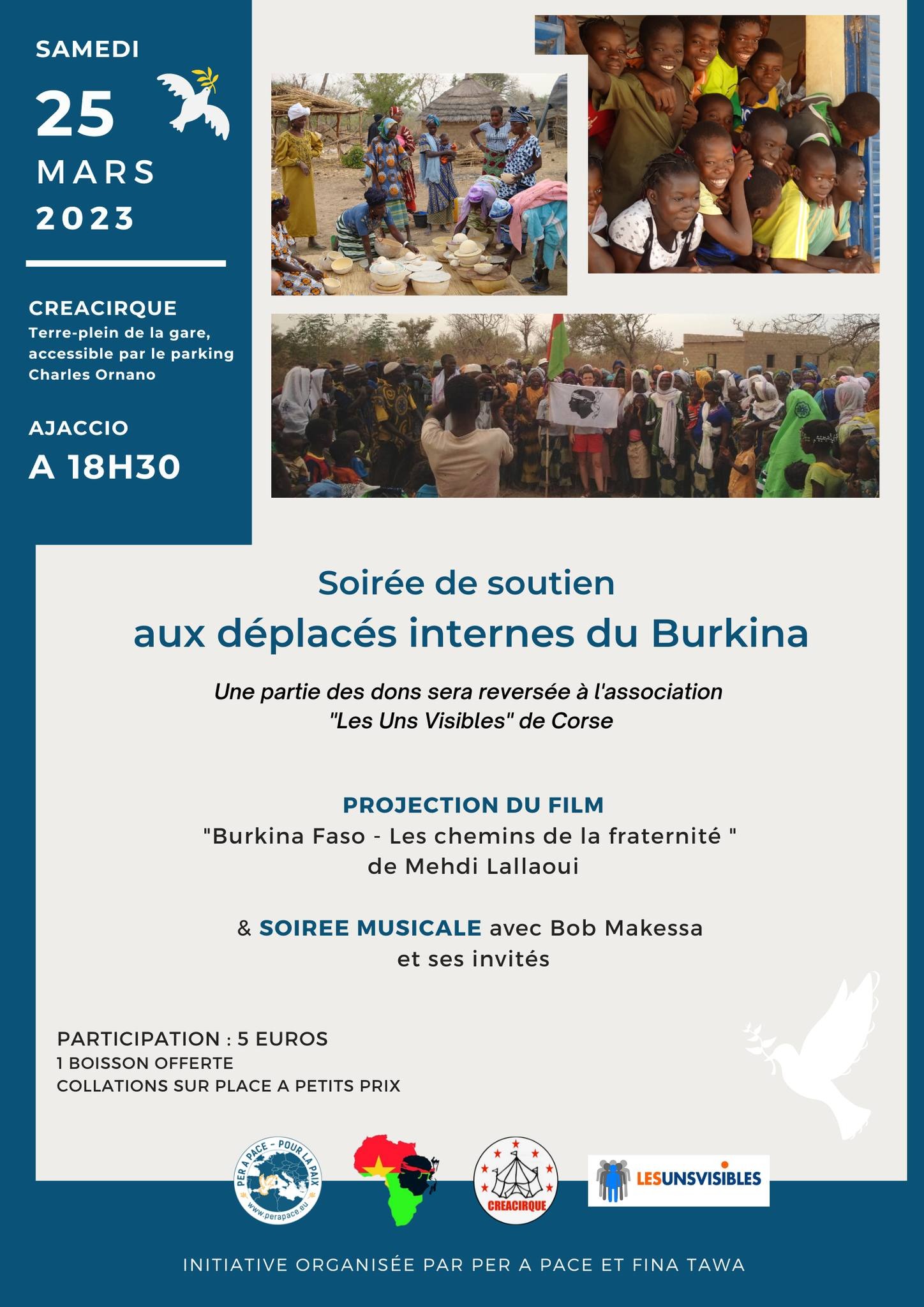 Ajaccio : une soirée de soutien aux déplacés internes du Burkina