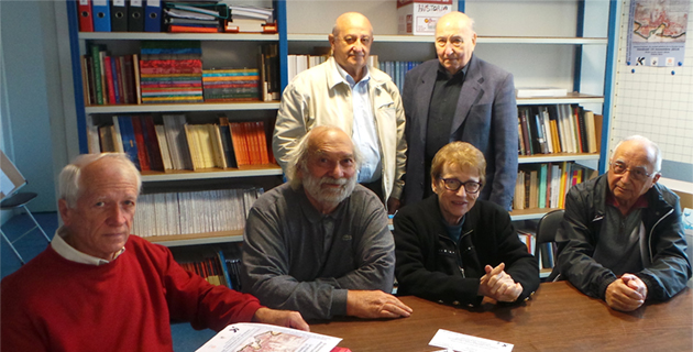 Les membres de la Société des Sciences avec, à gauche sur la photo, Joseph Puccini, leur président