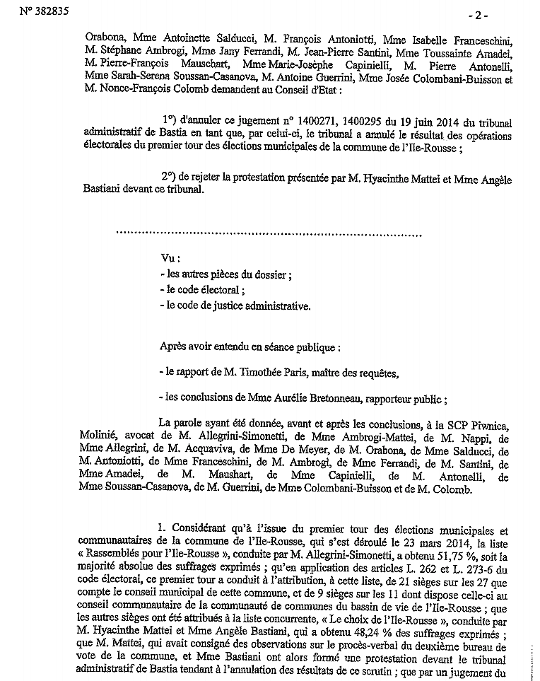 Municipales de L'Ile-Rousse : Le Conseil d'Etat a rejeté le recours du maire