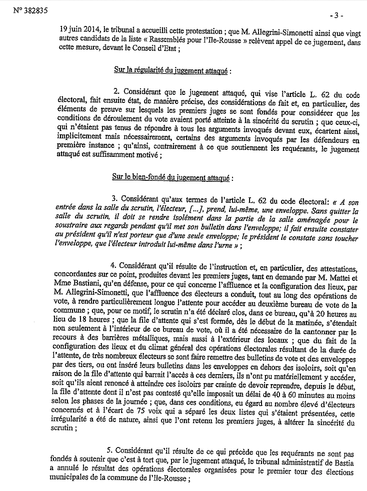 Municipales de L'Ile-Rousse : Le Conseil d'Etat a rejeté le recours du maire