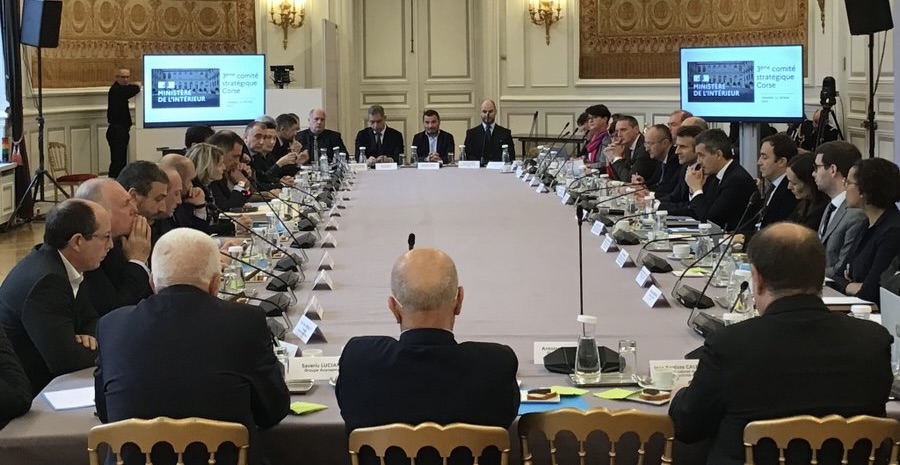 La 3ème réunion réunion du Comité stratégique sur l’avenir de la Corse, qui s'est tenue le 24 février 2023, au ministère de l’Intérieur.