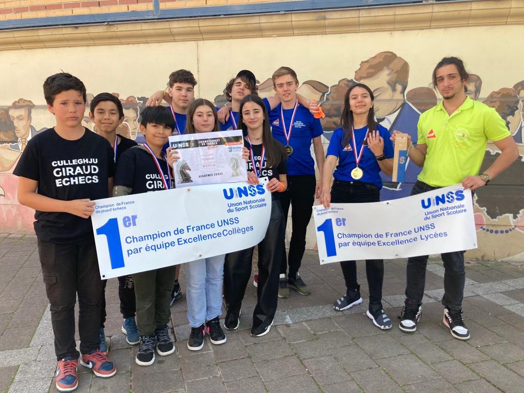 Bastia: le Collège Giraud et le lycée Giocante de Casabianca champions de France UNSS d'échecs