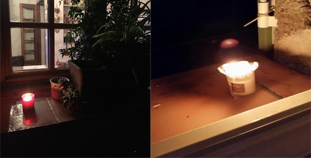 Une bougie aux fenêtres pour Charlie Hebdo