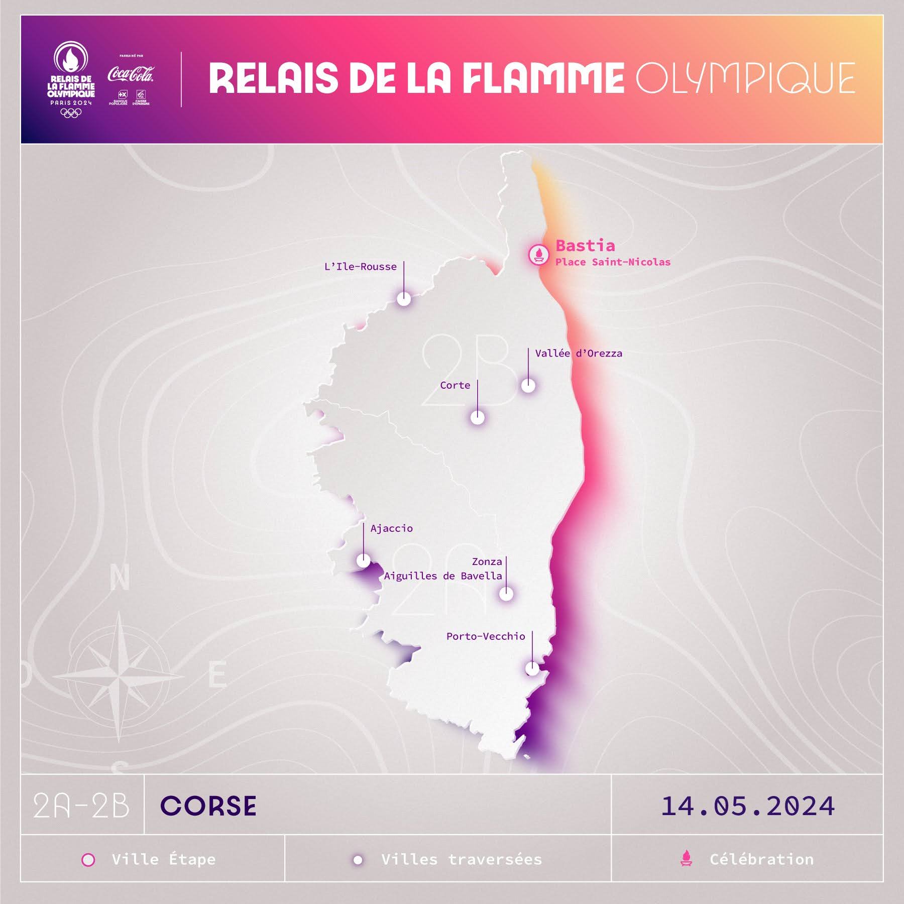 JO Paris 2024 : découvrez le parcours de la flamme olympique en Corse