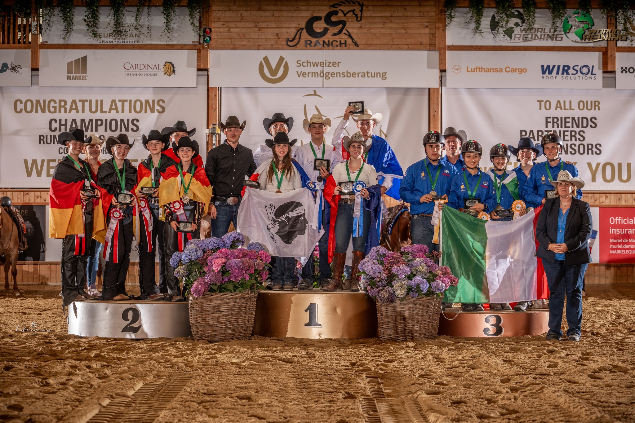 Sarah Rovina et l'équipe de France junior de Reining sont champions du monde d'équitation western devant l'Allemagne et l'Italie. (Photo - World Reining Youth 2023)