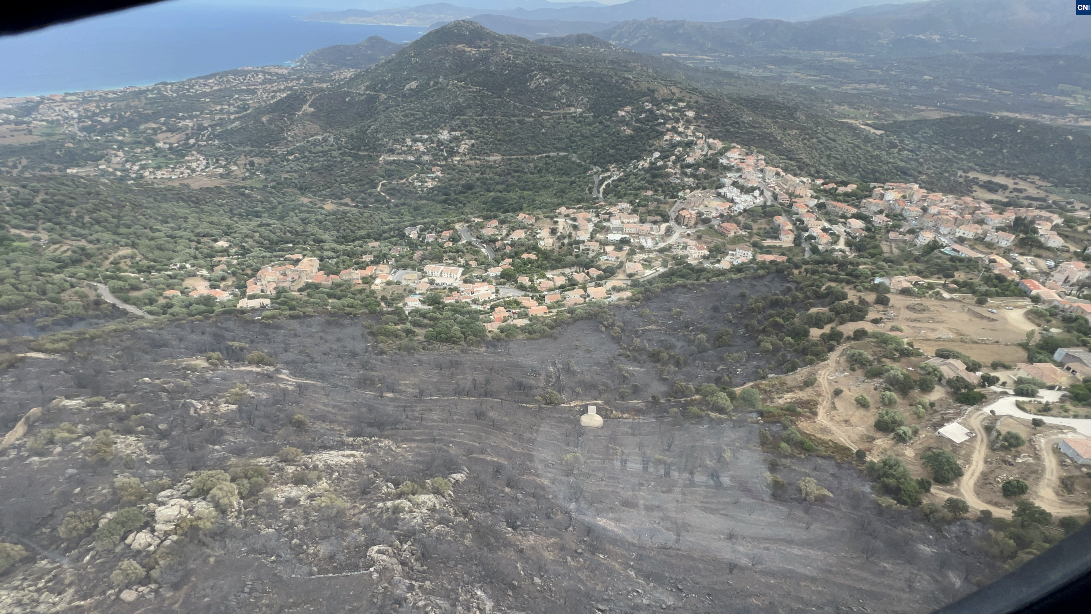 Incendie de Curbara, Santa-Reparata-di-Balagna : les stigmates vus du ciel