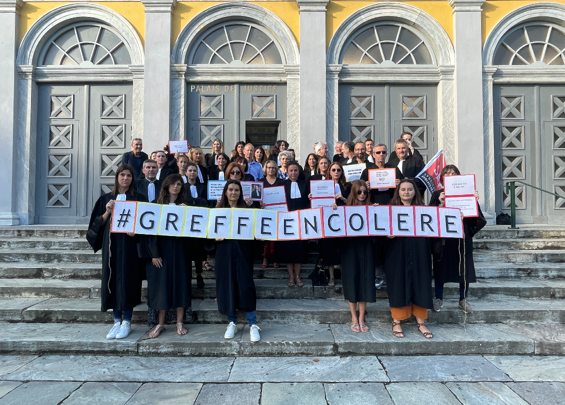 Les greffiers du tribunal de Bastia suivent le mouvement de grève national du 21 septembre 2023
