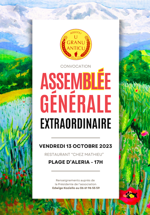 Aleria :  Assemblée générale extraordinaire de l'association de U Granu Anticu
