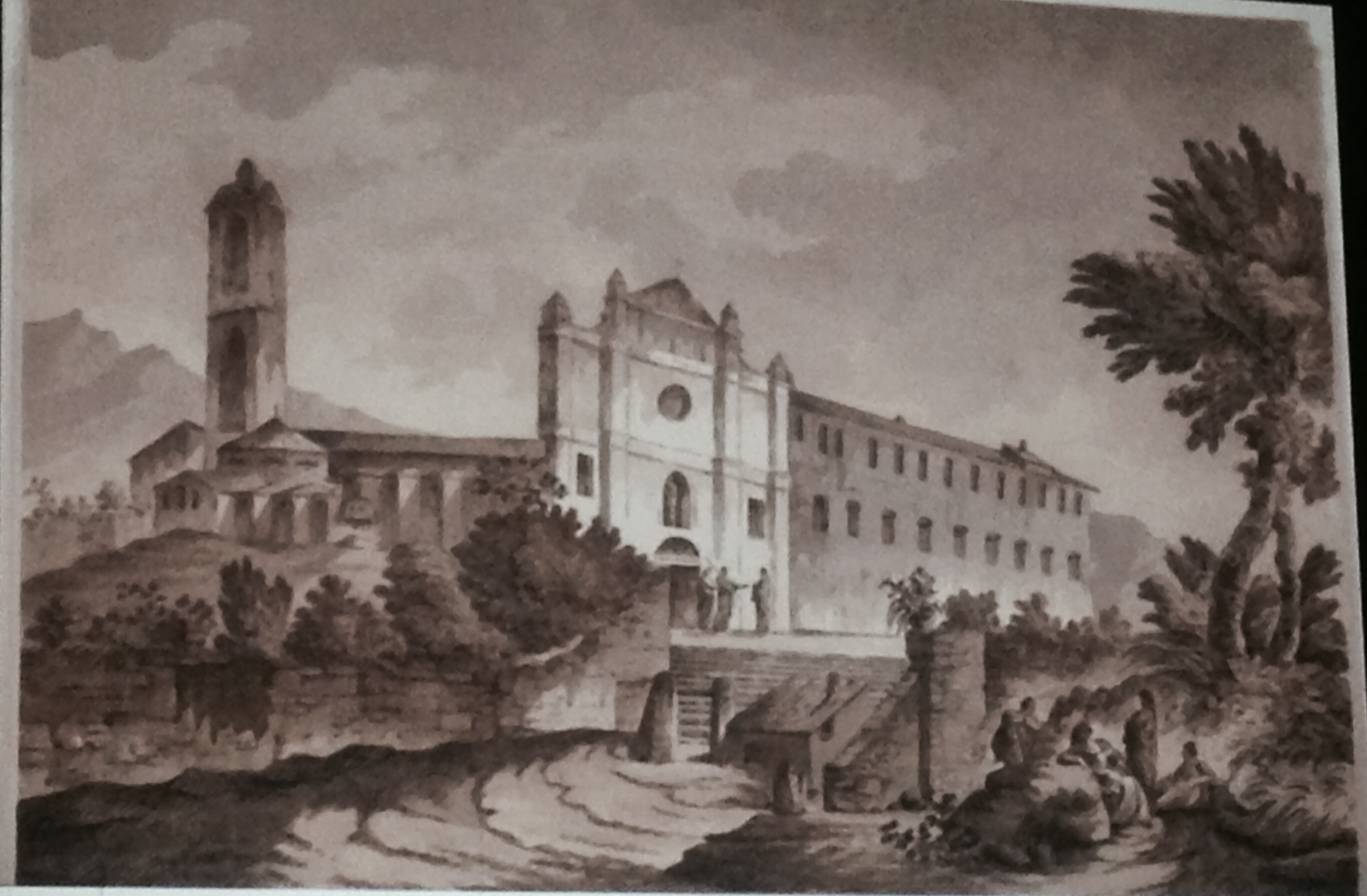 Le couvent Saint François de Bastia, dessin provenant de la collection privée de Sir Elliot, vice-roi Anglais de la Corse (1794-1796)