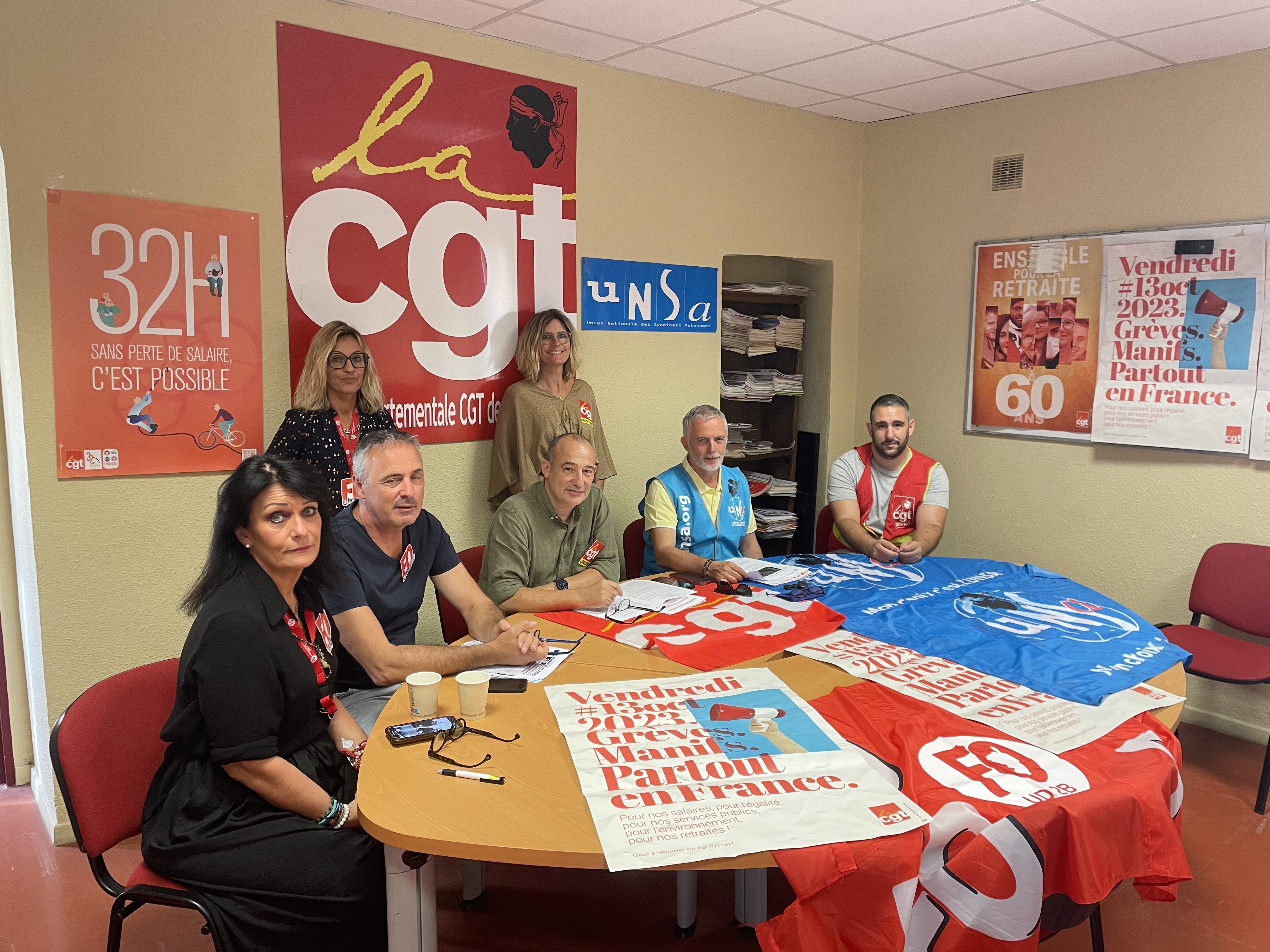 CGT, FO, FSU et UNSA unis dans la lutte.