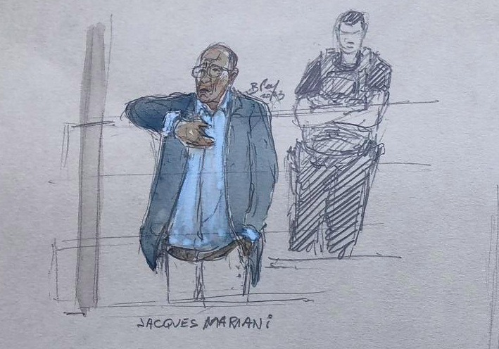 Croquis d'audience de Jacques Mariani, au palais de justice de Paris, le 11 septembre 2023 AFP