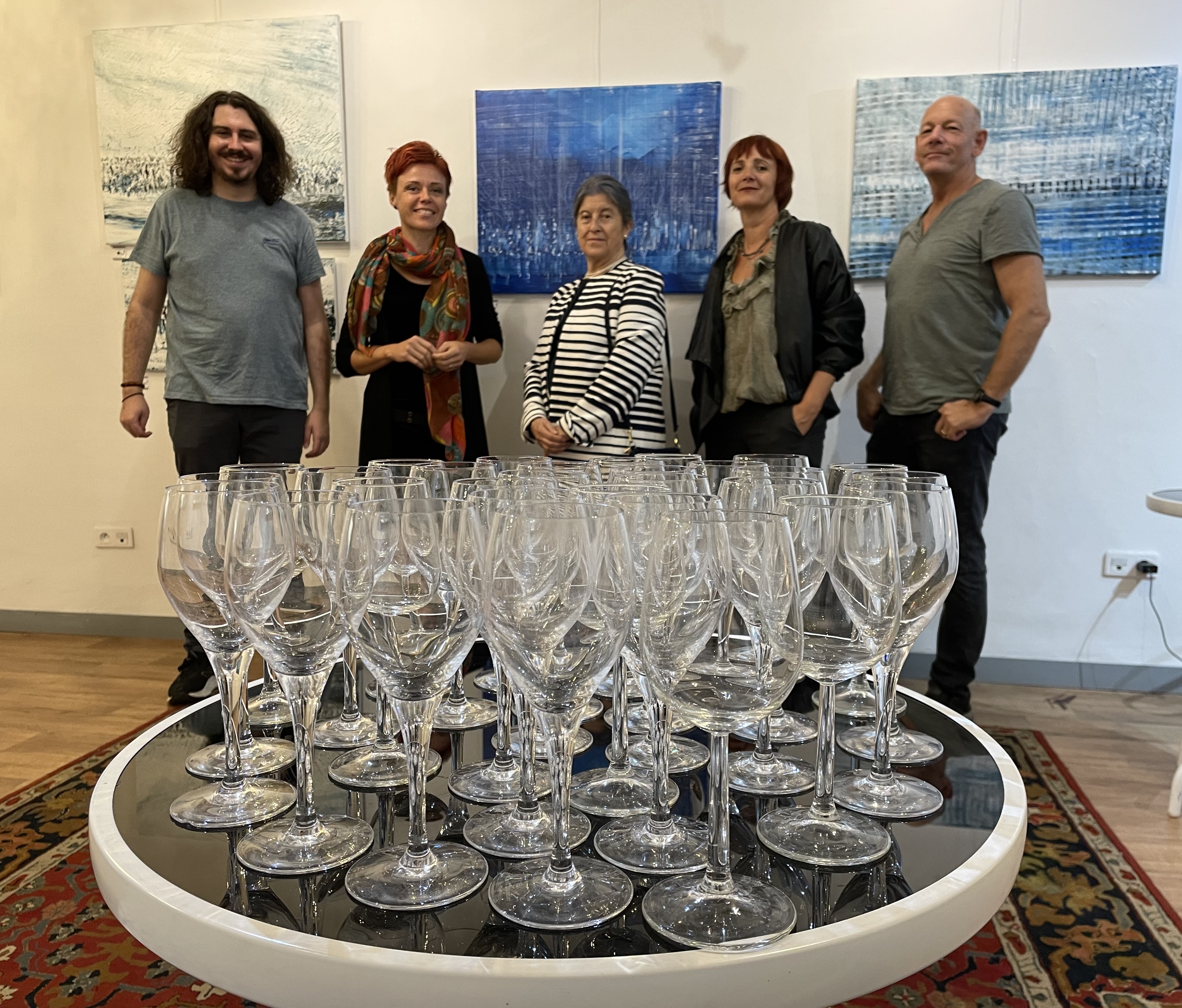 Les artistes lors du vernissage.