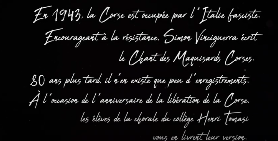 Le chant des maquisards corses : Les élèves du collège de Folelli perpétuent l'histoire