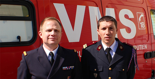 Le médecin-chef de la BA 126, Cyril Carfantan et le médecin-chef du Sdis 2B Stéphane Bergzoll