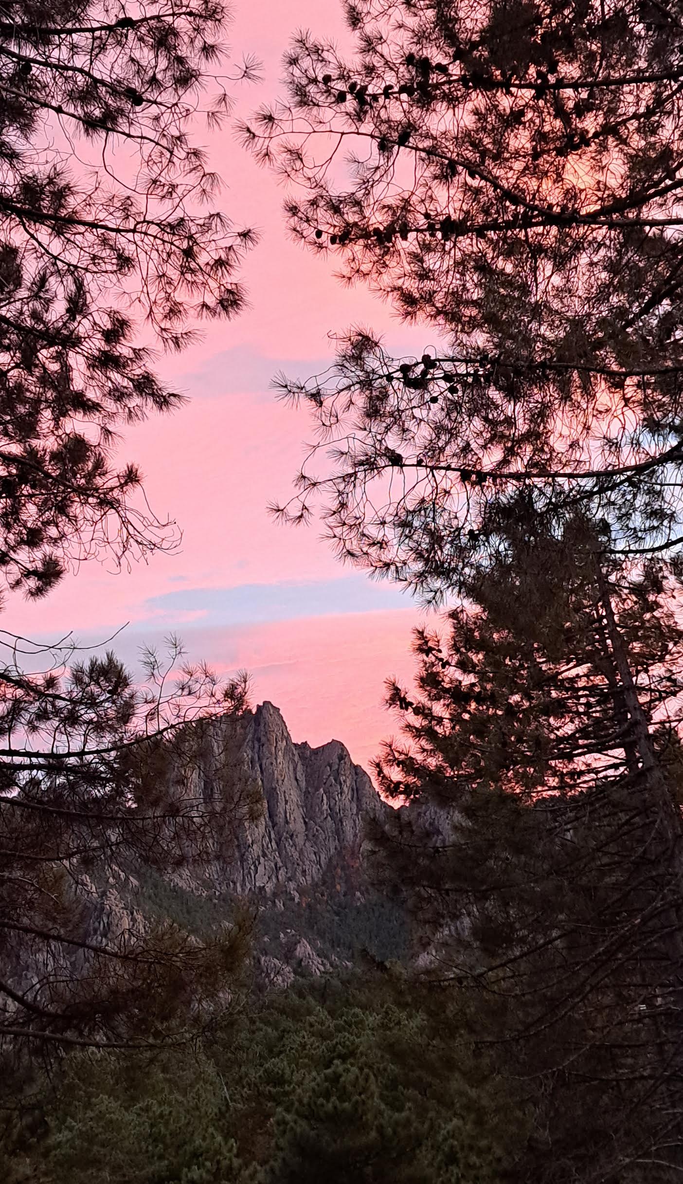 La photo du jour : ciel rose au-dessus du Kyrie de Ghisoni  