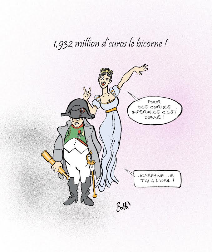 Le dessin de Battì : bicorne impérial