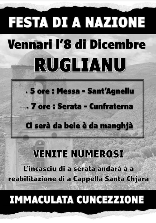 Festa di a Nazione à la confrérie de Ruglianu : Une soirée caritative au profit de la chapelle "Santa Chjara"
