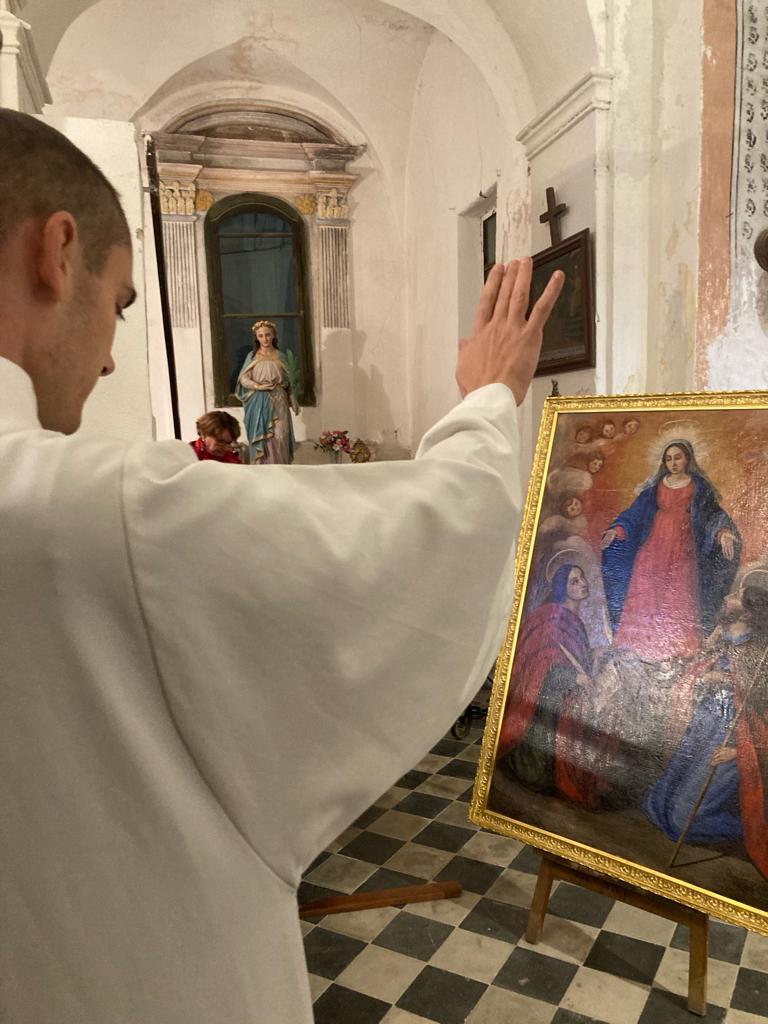 L'œuvre a été bénie par le Père Pierre-Pio nouveau curé de la paroisse. (Documents CNI)