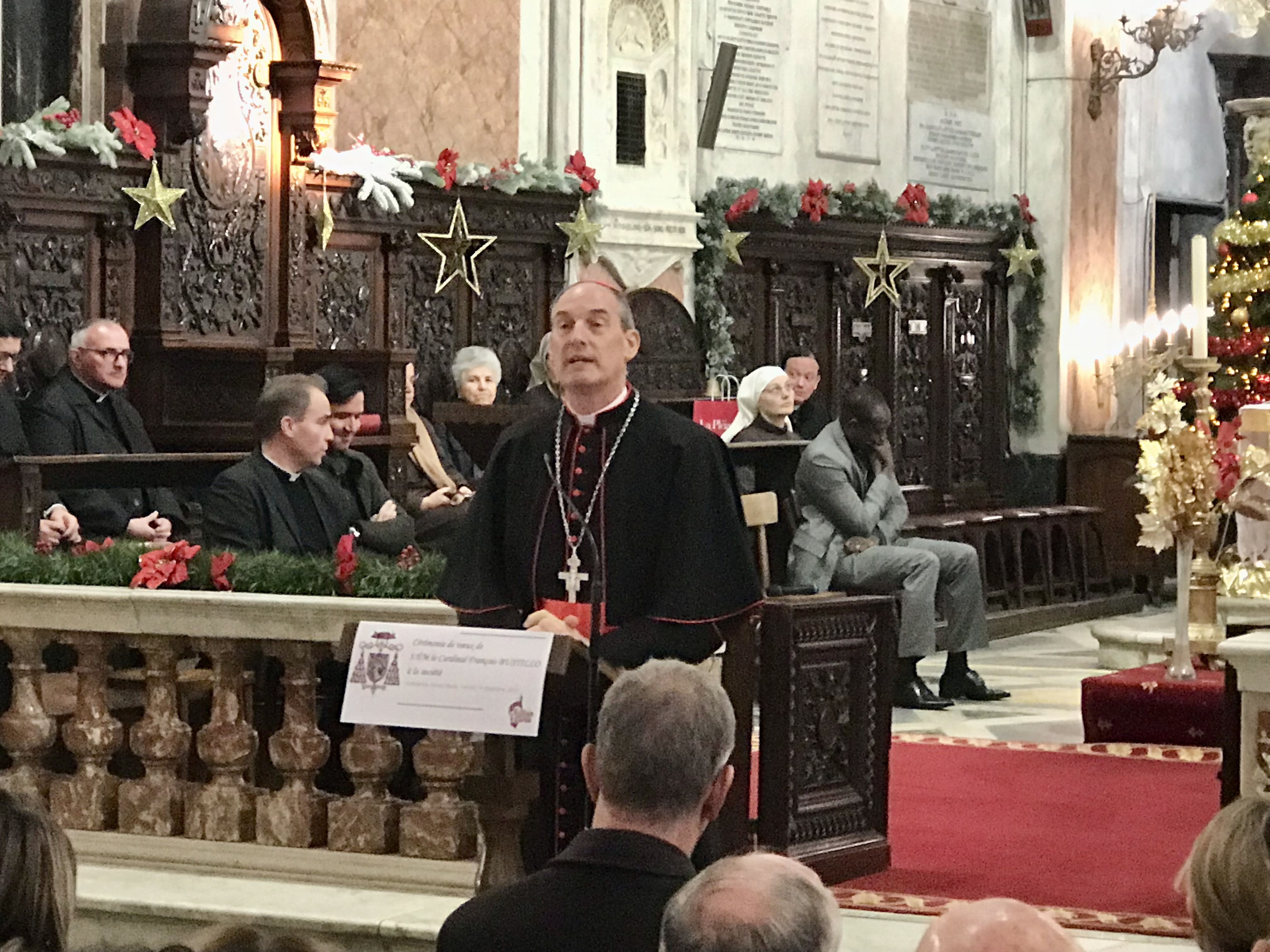 Le cardinal François Bustillo, dans la cathédrale Sainte-Marie de Bastia. a eu un mot pour la société corse dans sa diversité.