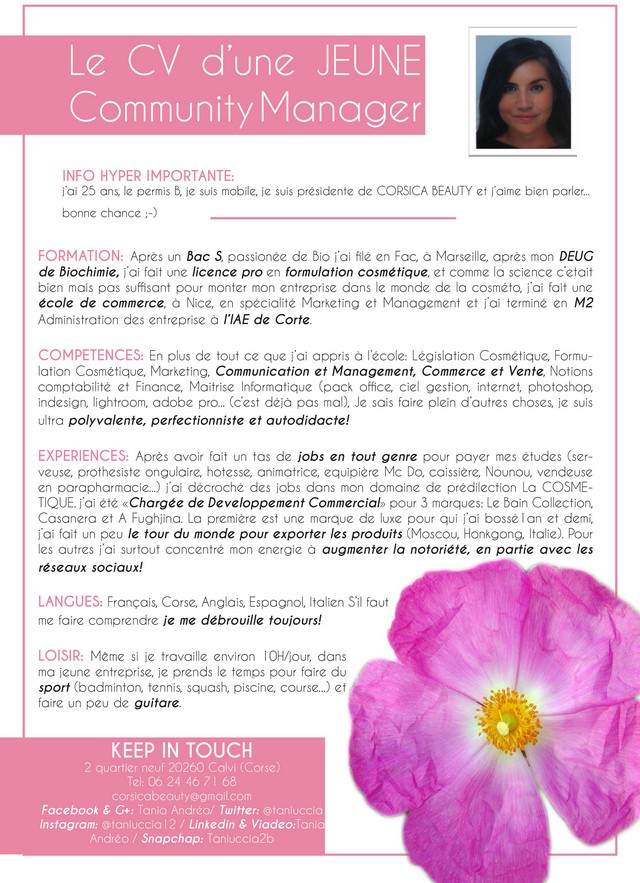 Tania Andréo (Corsica Beauty) représentera la Corse au 1er Championnat du monde Social Média Manager à Calvi