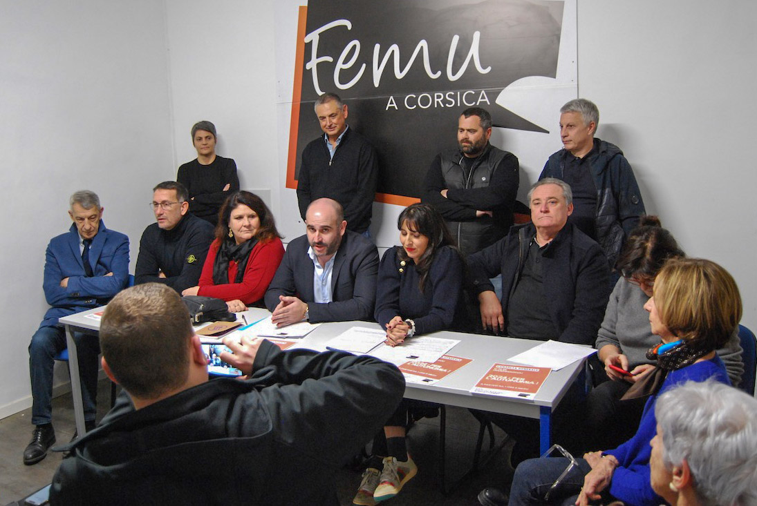 Ce vendredi, la conférence de presse de Femu a Corsica se tenait à Bastia © LH