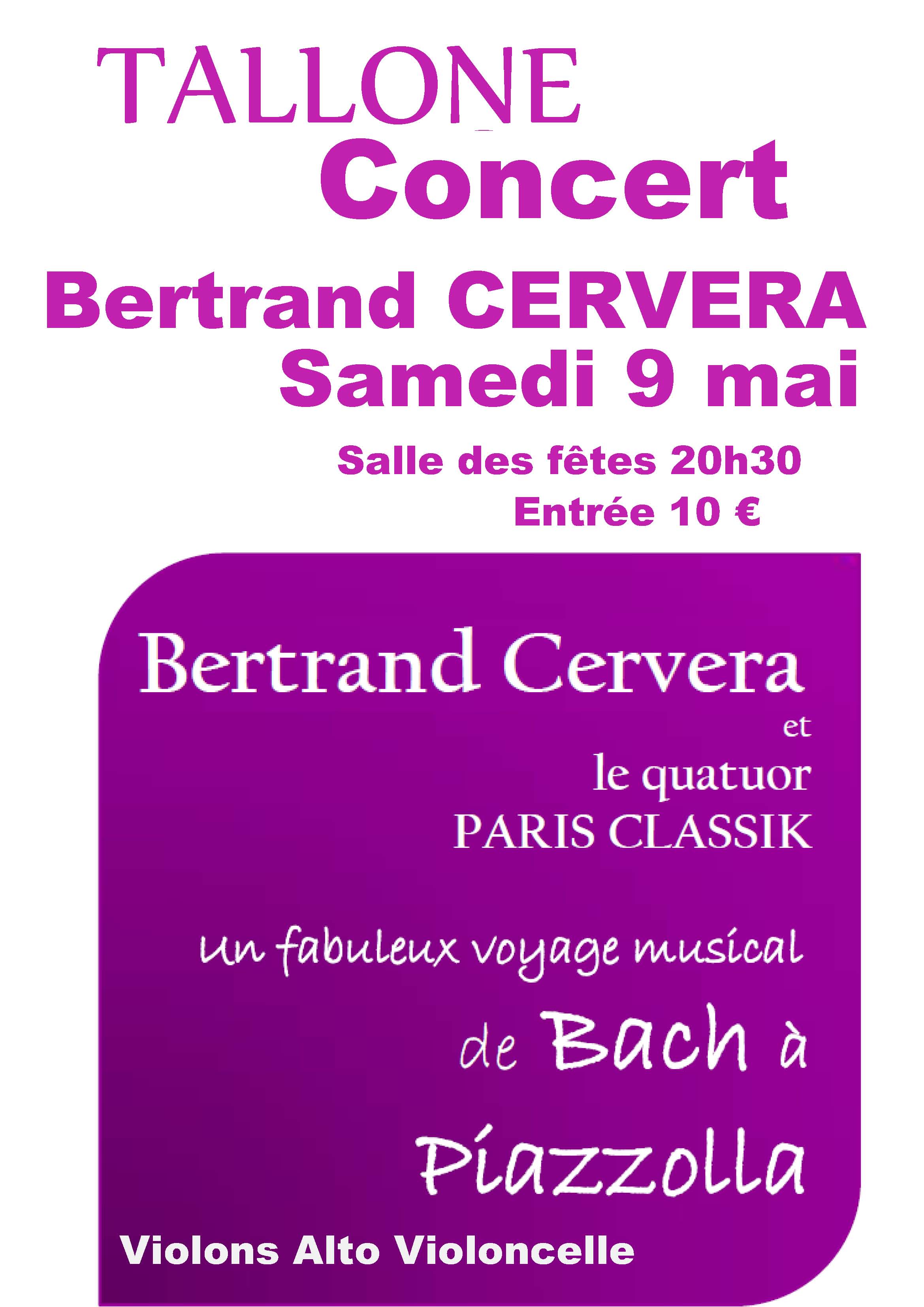 Tallone : Bertrand Cervera en concert samedi