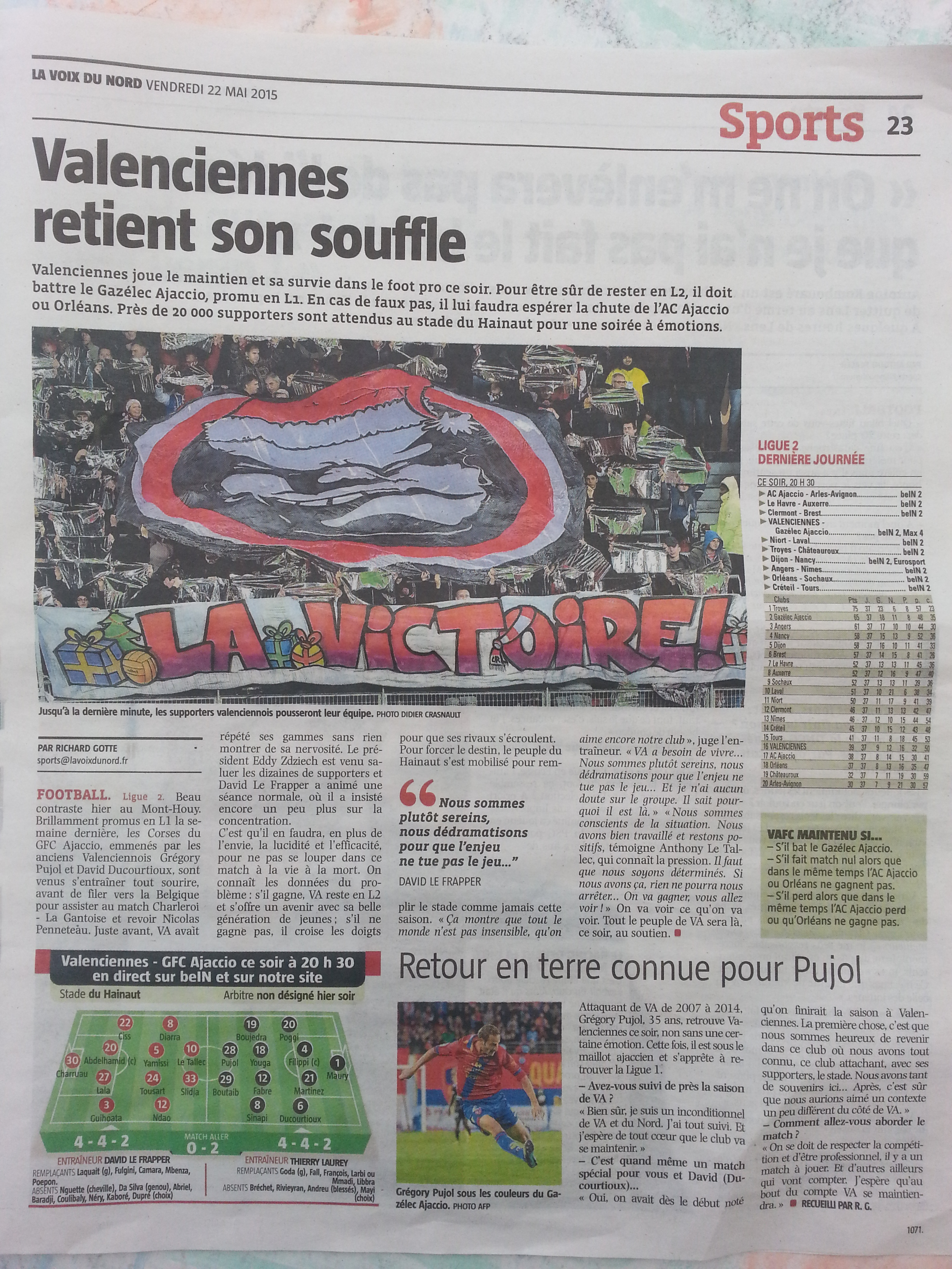 Valenciennes retient son souffle titre La Voix du Nord