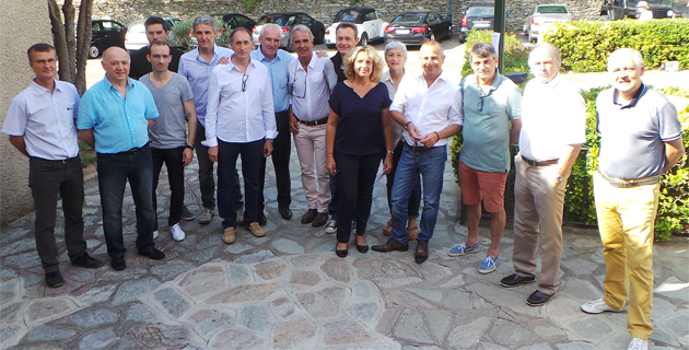 Marie-Claude Filippi et Gilles Testou au centre co-président la Société corse de Médecine du sport