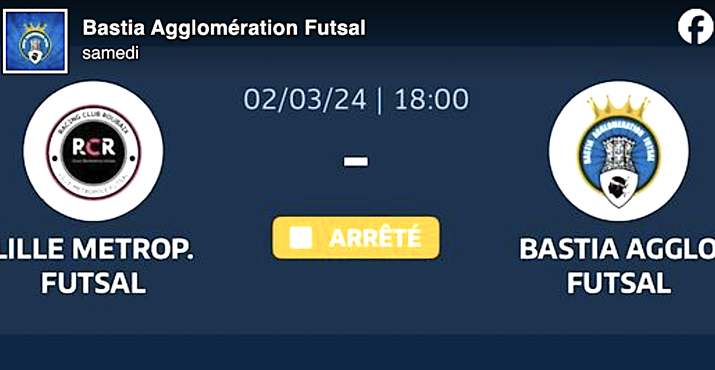 Insultes racites contre Bastia Futsal à Roubaix : l'équipe bastiaise ne reprend pas le match