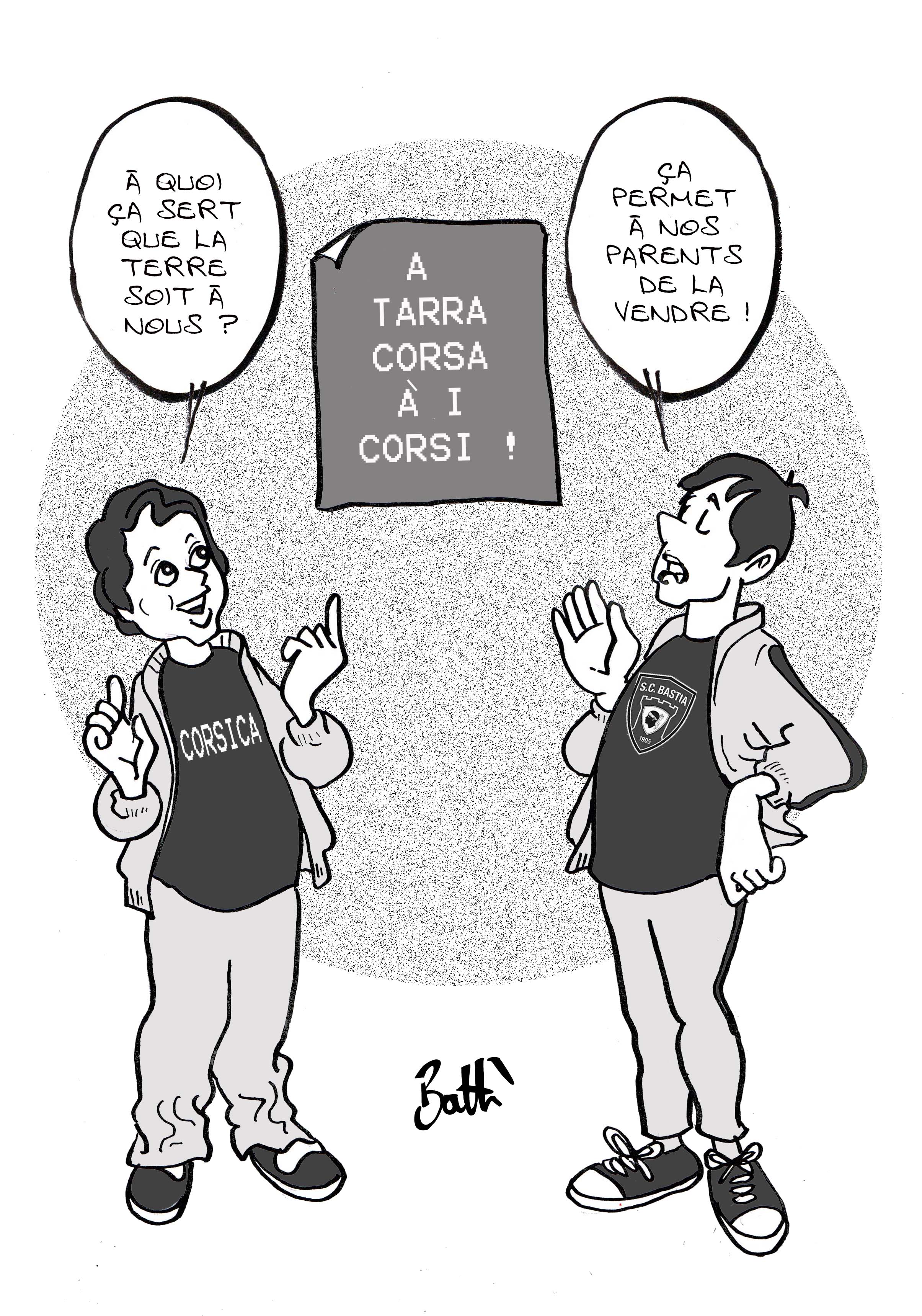 Le dessin de Battì :  a tarra corsa à I Corsi