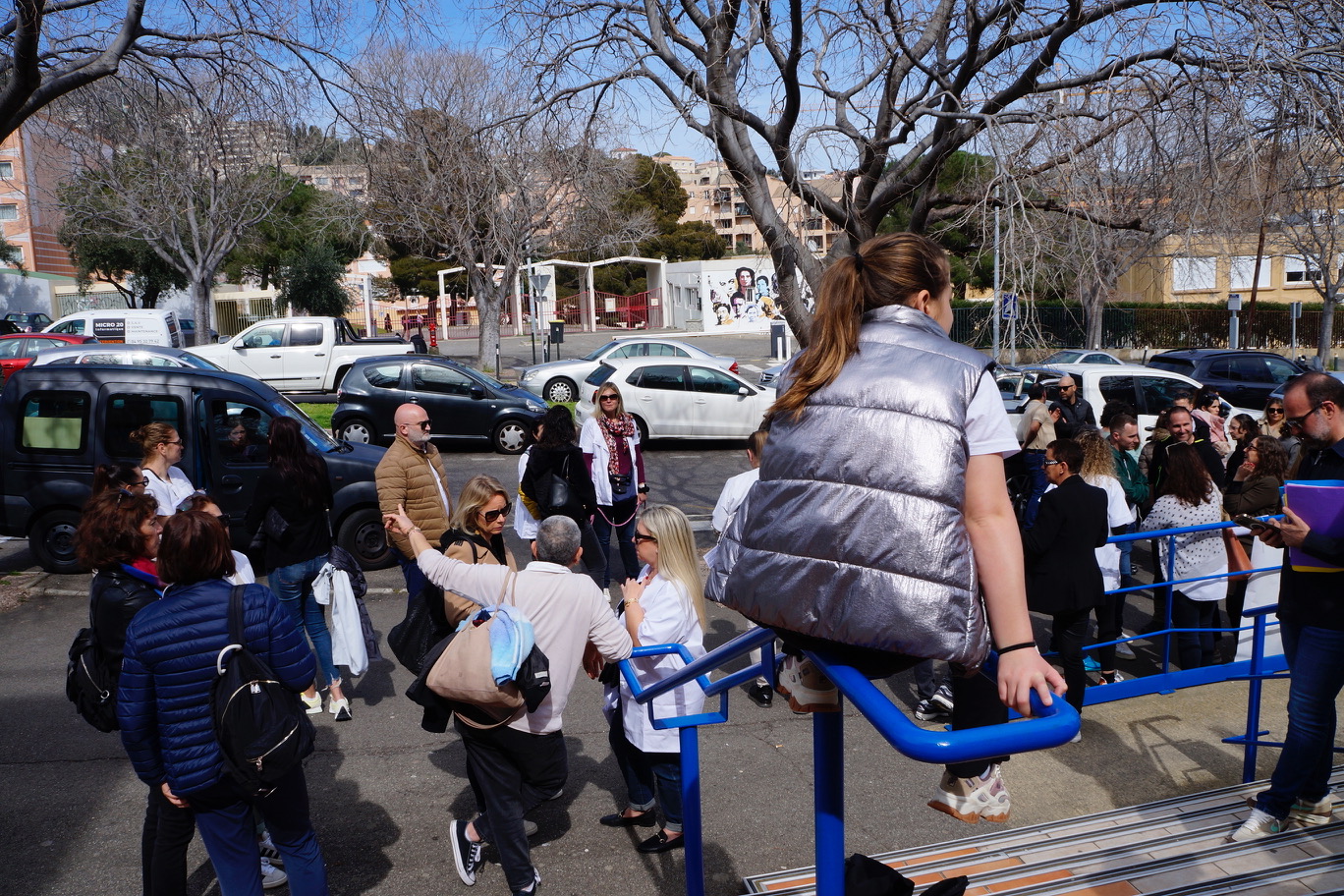 À Bastia, un rassemblement était également organisé devant les locaux de la CPAM (Photo : Laurent Hérin)