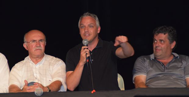 Francis Guidici, Siméon de Buochberg et François Orsucci, maires de Ghisonaccia, Prunelli et Tallone.