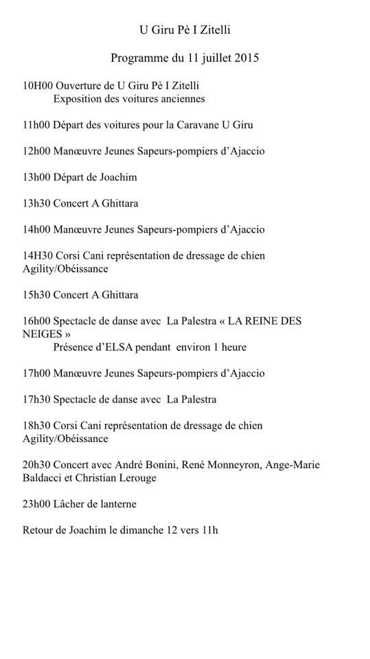 U Giru pè i zitelli de Joachim Mendler part samedi de Porticcio