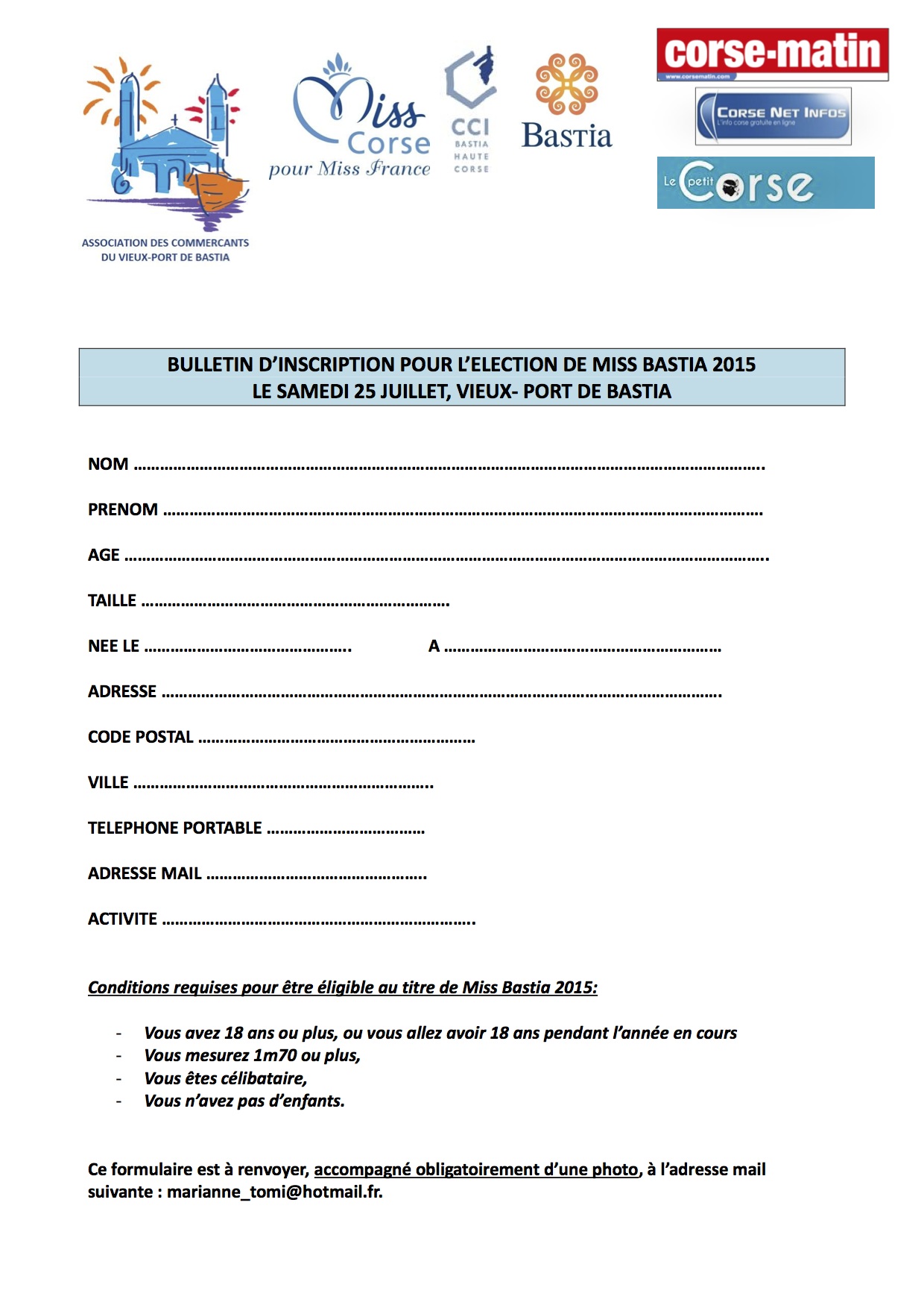 Qui sera Miss Bastia 2015 ?