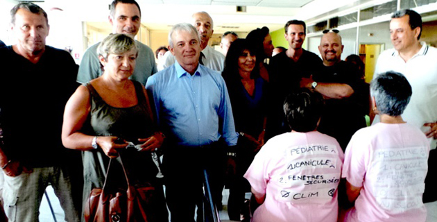 Le maire de Bastia, le président du conseil départemental, le président de la CAB, conseillers territoriaux et départementaux au chevet de l'hôpital de Falconaja