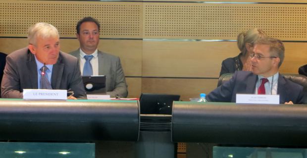 François Orlandi, président du Conseil départemental de Haute-Corse, et le préfet, Alain Thirion.