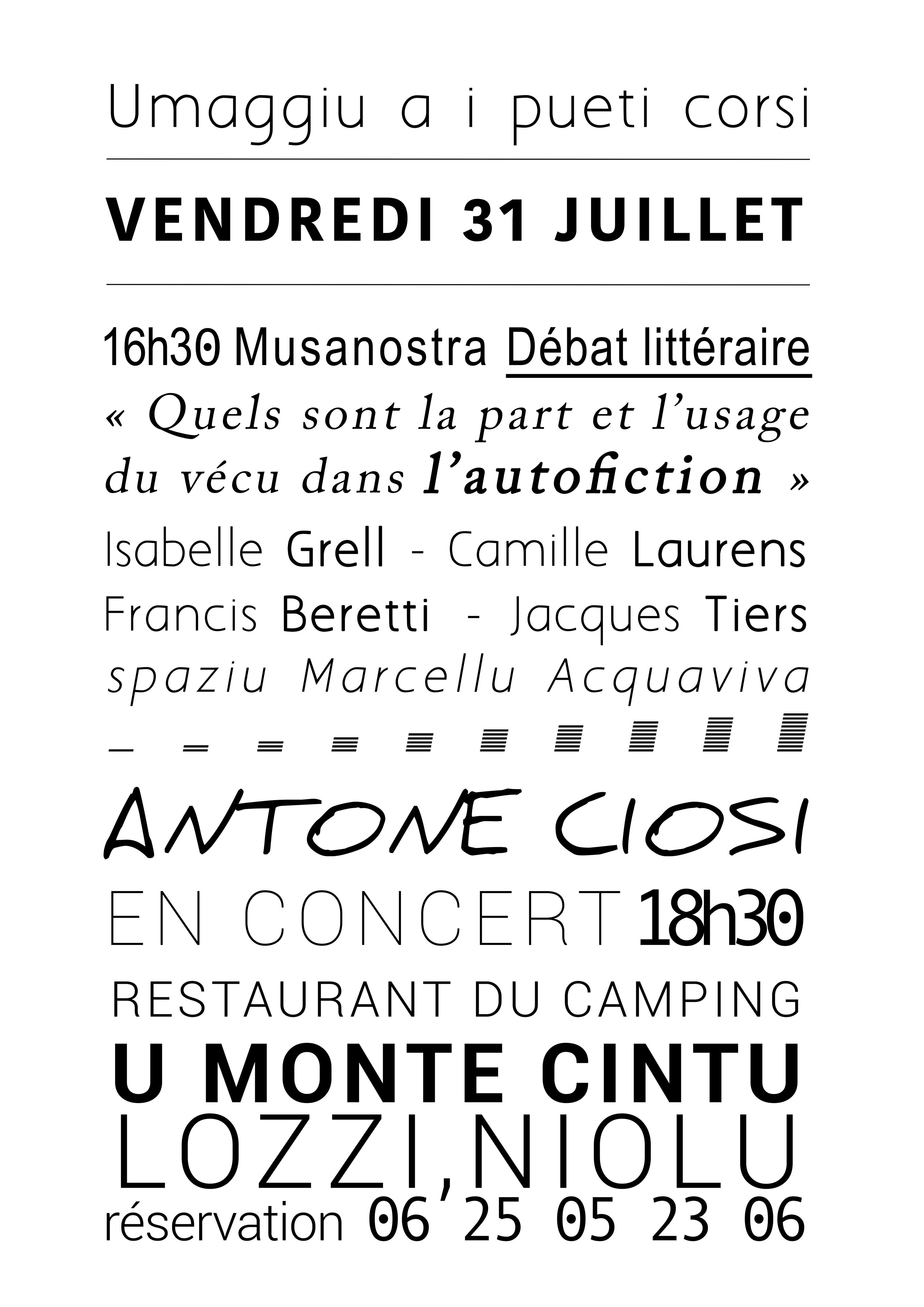 Antoine Ciosi rend hommage aux poètes de Lozzi le 31 Juillet