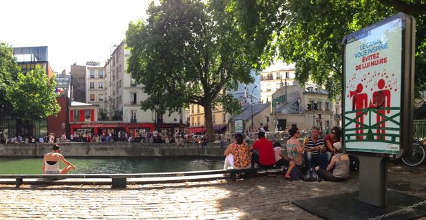 Le canal Saint Martin à Paris.