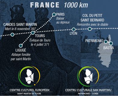 La portion française de la Via Sancti Martini, Itinéraire culturel européen.