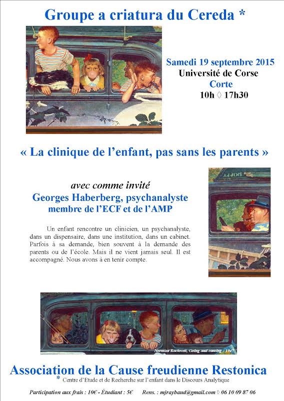 Corte : L'Association de la cause freudienne propose le débat "La clinique de l'enfant, pas sans les parents"