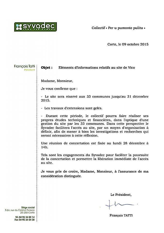 Vico : Le centre d'enfouissement débloqué