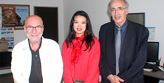 Marc Leccia, proviseur du lycée Giocante, Xin Devichi et Joël Bellasen