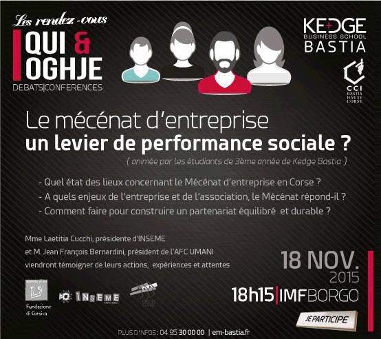 Kedge Bastia ; Le Mécénat d’entreprise, un levier de performance sociale ?