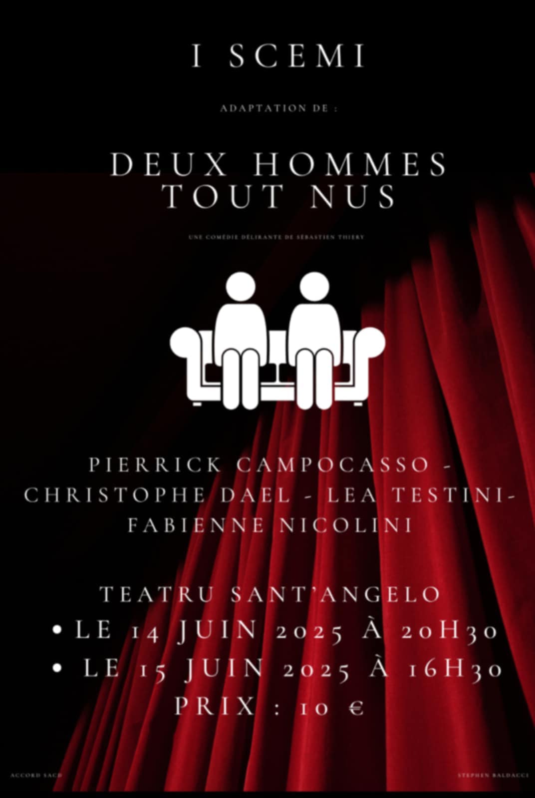 Bastia : la comédie « Deux hommes tout nus » investit les planches du Sant’Angelo