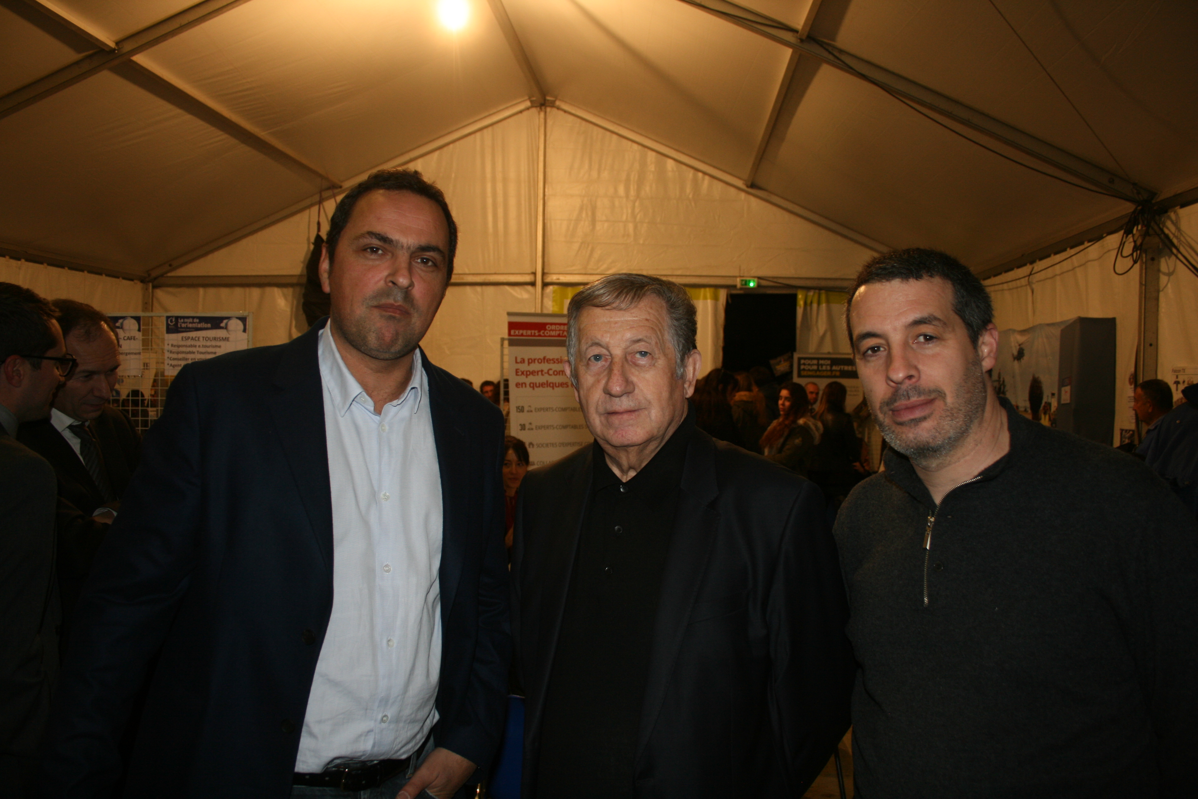 Paul Trojaini, Président de la CCI2B, entouré par Charles Zuccarelli, President Medef Corse et par Dominique Antoniotti Président de la Féderation départemental du Bâtiment