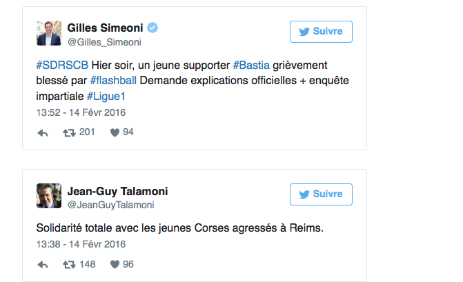 Reims : Pour G. Simeoni et J.-G. Talamoni "des comportements provocateurs et brutaux et des violences déterminées des forces de l’ordre"