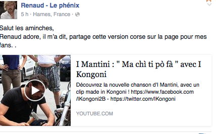 Renaud : Une histoire d'amour avec la Corse