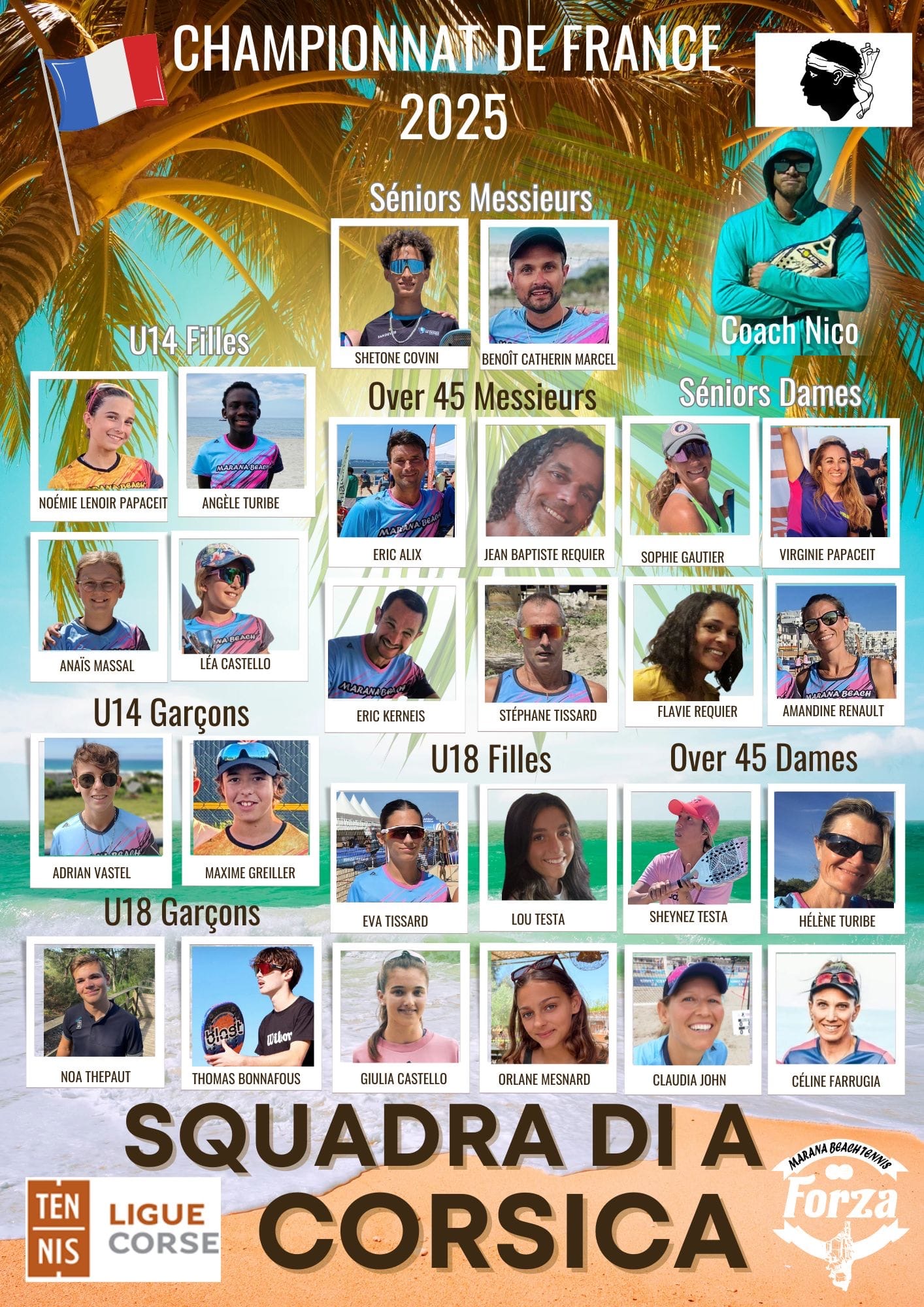 La sélection insulaire pour ces championnats de France